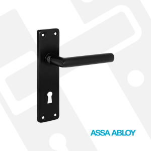 Sandpiper Door Handle Straight Lever On Plate 150x40mm Keyhole Matt Black