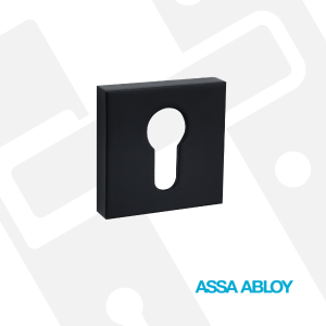 Escutcheon On Square Rose Profile Black (Pair)