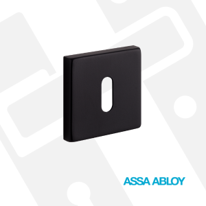 Escutcheon On Square Rose Keyhole Black (Pair)